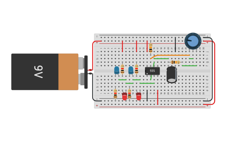 Circuit design C.I 555 - Tinkercad