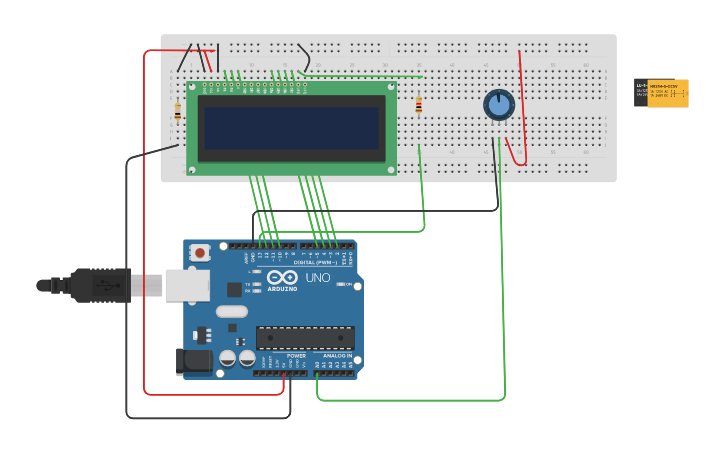 Circuit Design Copy Of Arduino Potentiometer And Lcd 16x2 Display 