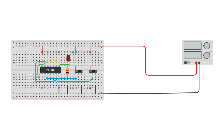Circuit design NOR USING NAND - Tinkercad
