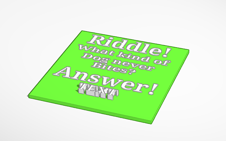 3D design Riddle (Part 4) Tinkercad 3D design Riddle (Part 4) Tinkercad