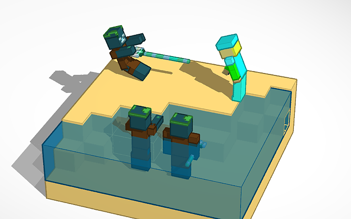 3D design Minecraft Scene #1 - Tinkercad