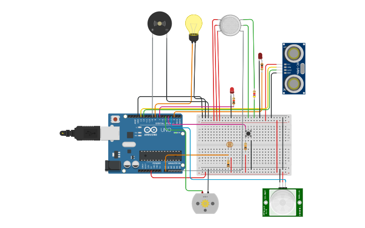 Circuit design Iot Smart home - Tinkercad