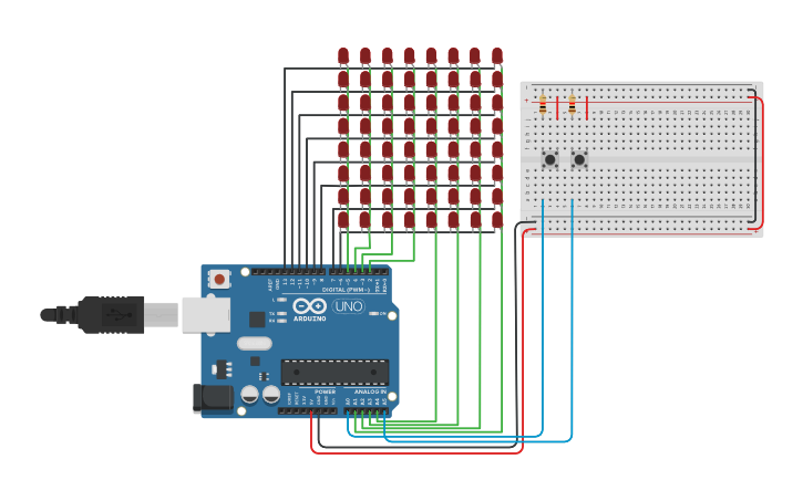 Circuit design 21 (8x8 LED Matrix - Snake Game) - Tinkercad