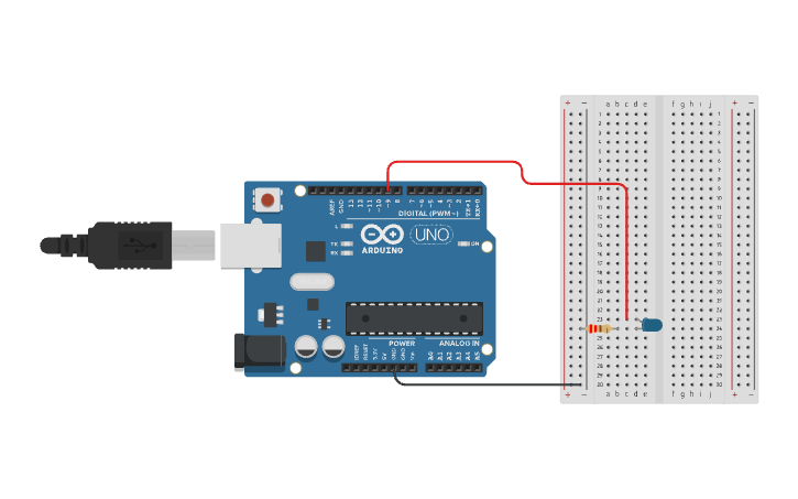 Circuit design Blinking LED - Tinkercad