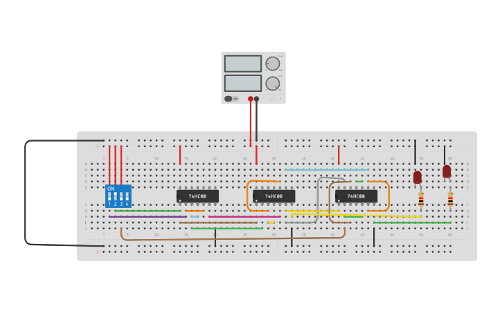 Circuit design Full Subtractor Using Universal Gates - Tinkercad