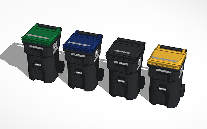 New Turkish Trash Rehrig EG 65 Gallon Carts