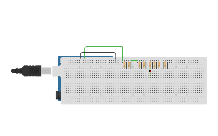 Circuit design Led prendido con 2 pulsantes - Tinkercad