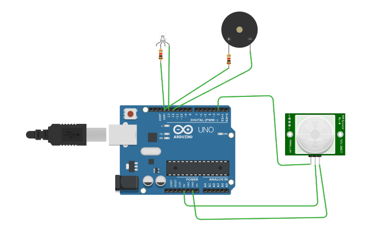 Circuit design IR sensor - Tinkercad