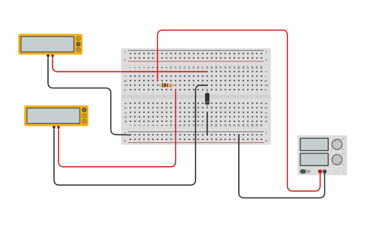 Circuit design P-N forward - Tinkercad