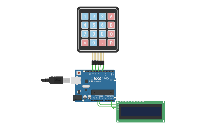 Circuit design Display Keypad With I2C - Tinkercad