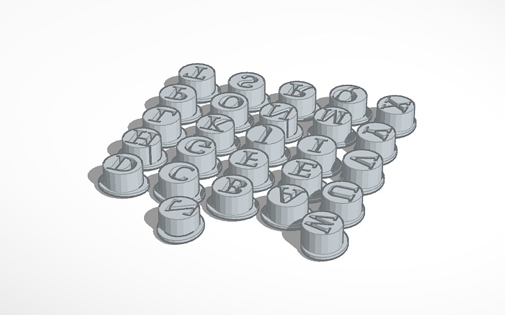 3D design ABC cookie cutters - Tinkercad