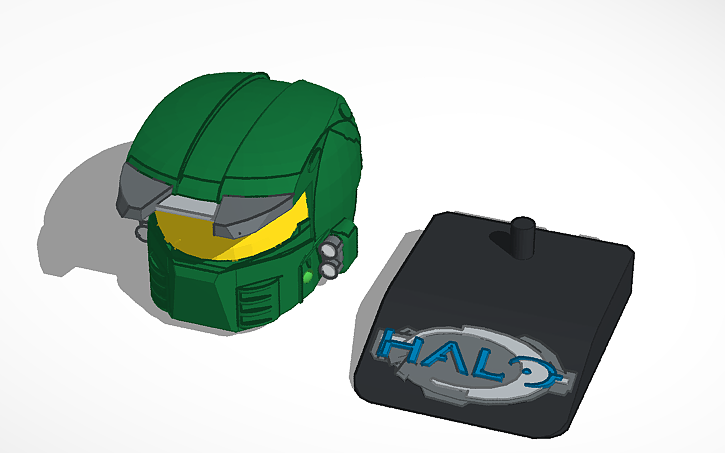 3D design master chief helmet with stand (printable) | Tinkercad