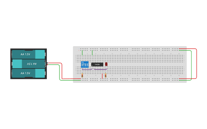 Circuit design Lab01 - Puerta NOT - Tinkercad