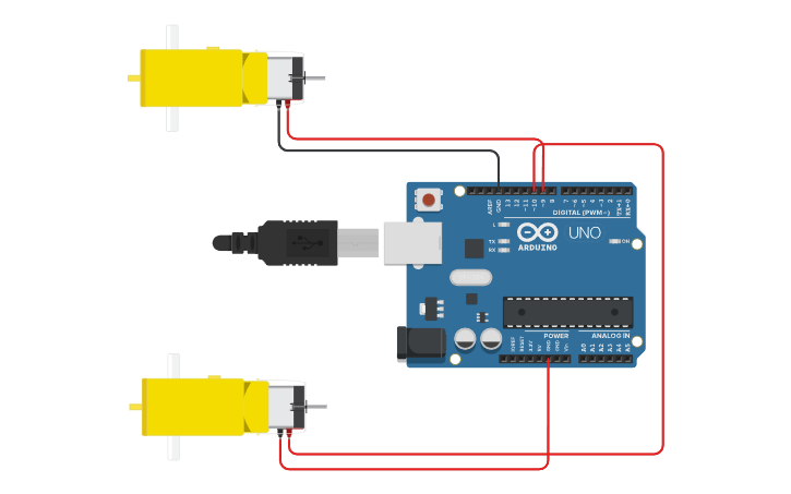 Circuit design Skematik Rangkaian Robot Obstacle 1 - Tinkercad