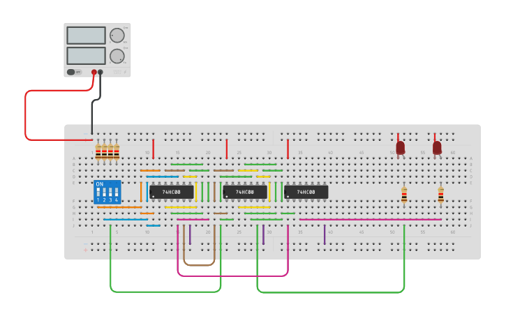 Circuit design Full Subtractor - Tinkercad
