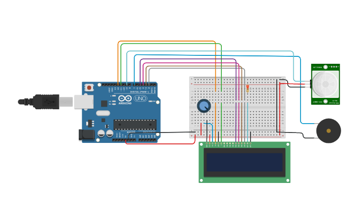 Circuit design Motion Detection using PIR Sensor - Tinkercad