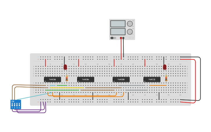 Circuit design Full Subtractor using Gates - Tinkercad