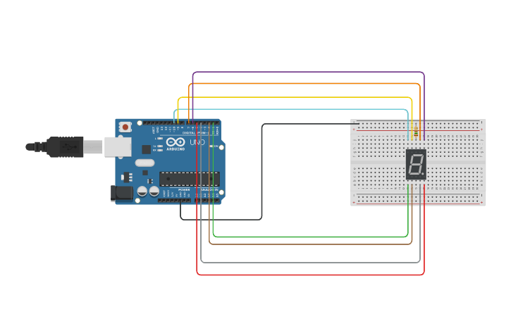 Circuit design Display de 7 Segmentos - Leandro | Tinkercad