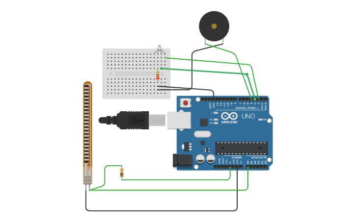 Circuit design Sensor Flexible - Tinkercad