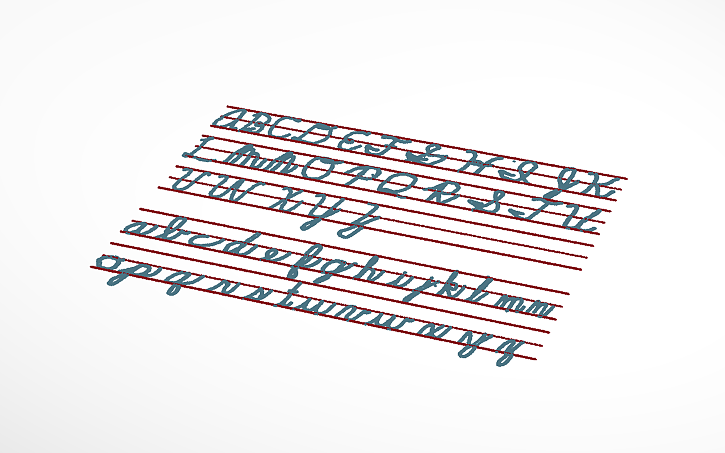 3d R Cursive 3D design Cursive Letters - Tinkercad