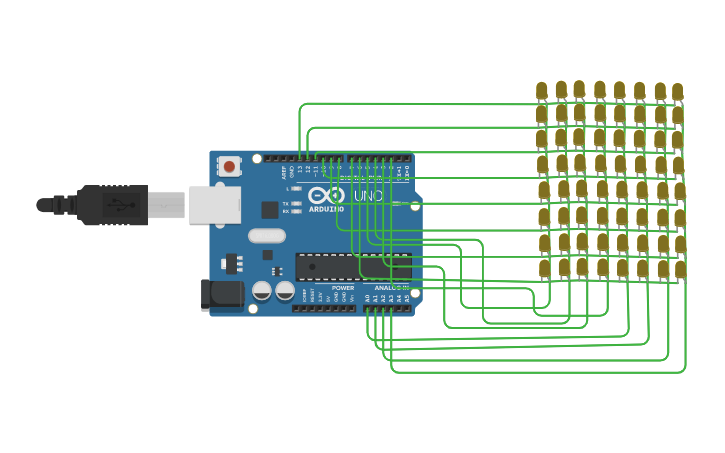 Circuit design 8x8 LED Matrix - Tinkercad
