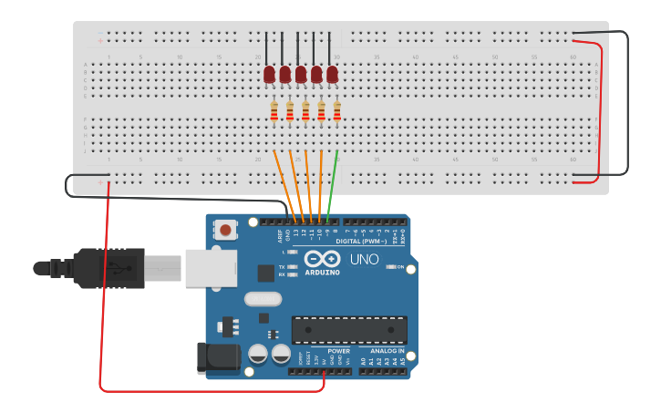 Circuit design MENU DE CORRIMIENTOS | Tinkercad