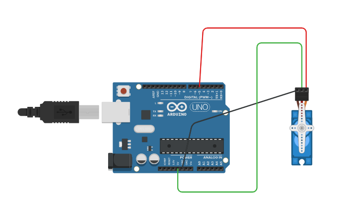 Circuit design 3/8 三仁 14 servo control - Tinkercad