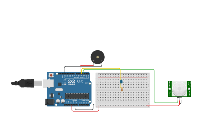 Circuit design PIR Sensor - Tinkercad