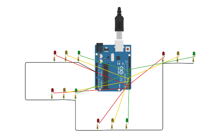 tinkercad 4 way traffic light