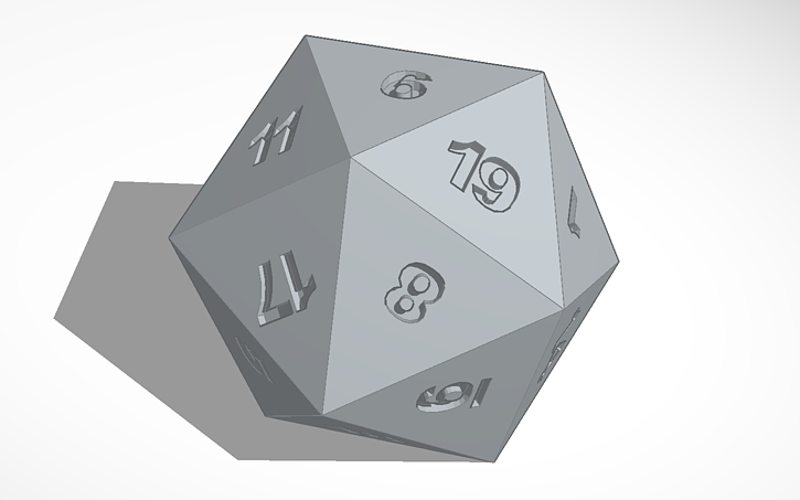 3D Design Loaded D20 Printable Tinkercad