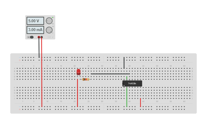 Circuit design LAB 1- 74HC04 - Tinkercad