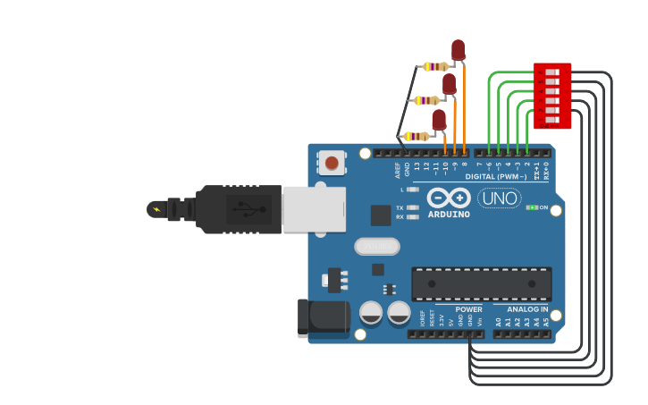 Circuit design SFC Arduino Example 2 - Tinkercad