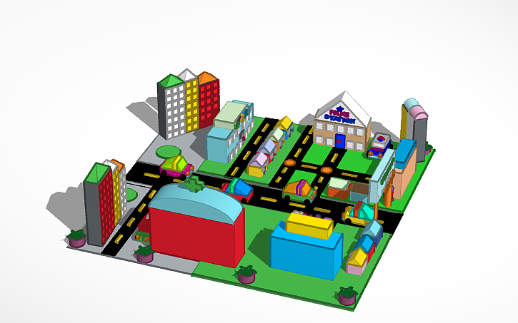 3D design Town 💒⛪🏰🏙️🌁🗽🗼🌇🌆🌃🌌 - Tinkercad