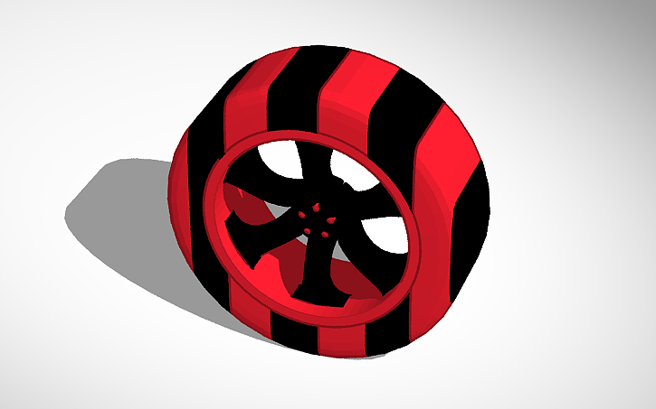 3D design New red and black gradient wheel | Tinkercad
