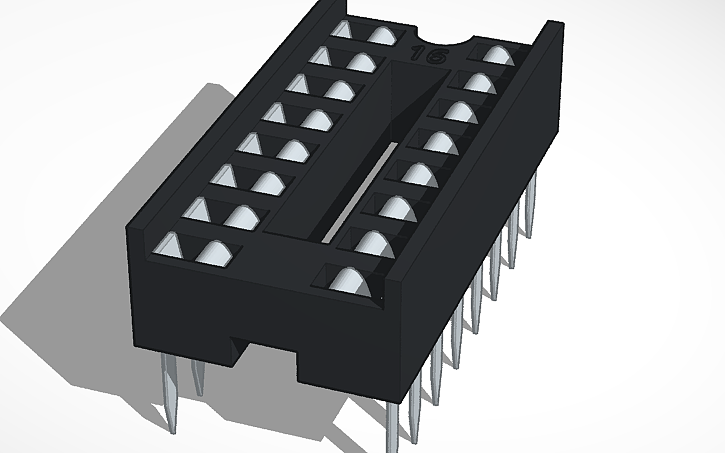 3D design IC socket - Tinkercad