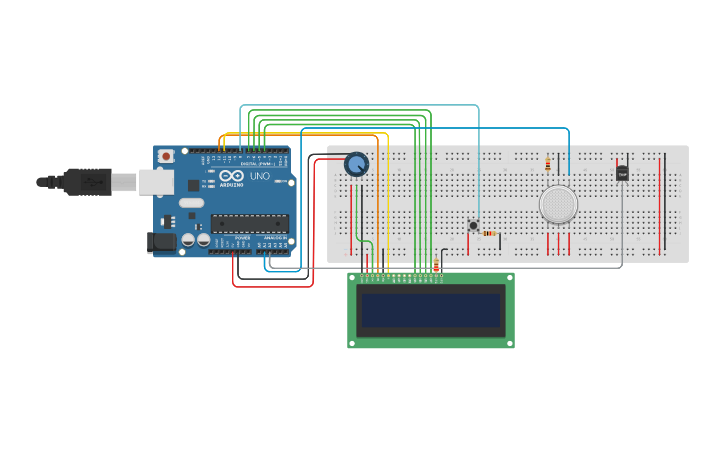 Circuit design Smoke and Temperature - Tinkercad