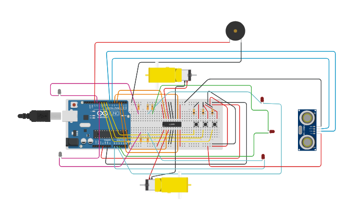 Circuit design Arduino Car - Tinkercad