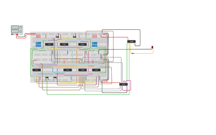 Circuit design 8X1 MUX - Tinkercad