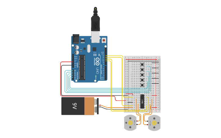Circuit design Remote Controlled Robot - Tinkercad