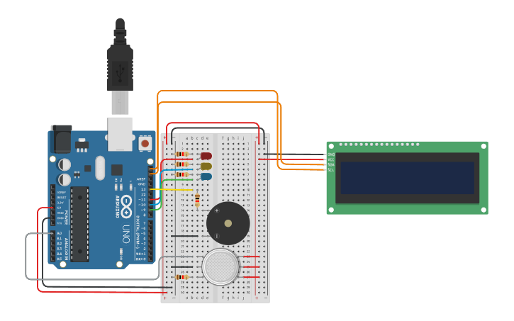 Circuit design 알콜센서 - Tinkercad