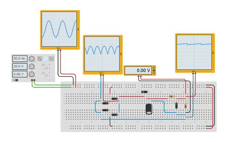 Circuit Design Alimentatore Stabilizzato - Tinkercad