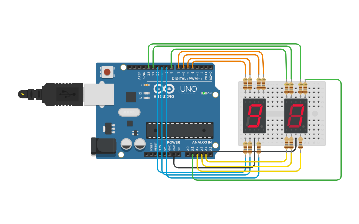 Circuit design 0 a 99 - Tinkercad
