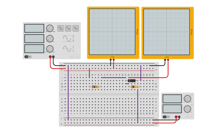 Circuit Design Biased Negative Clipper Tinkercad