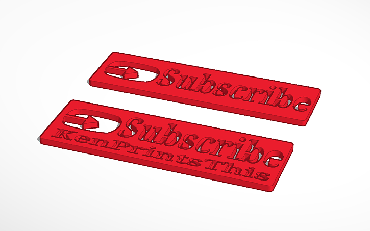 3D design YouTube Subscribe Bar | Tinkercad