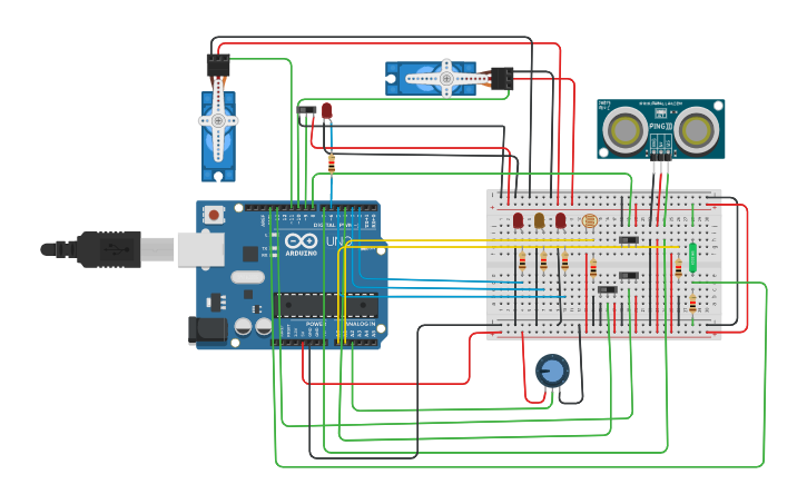 Circuit design Adaptive Headlight System | Tinkercad