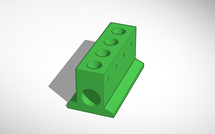 3D design 4 cylinder pneumatic engine block - Tinkercad