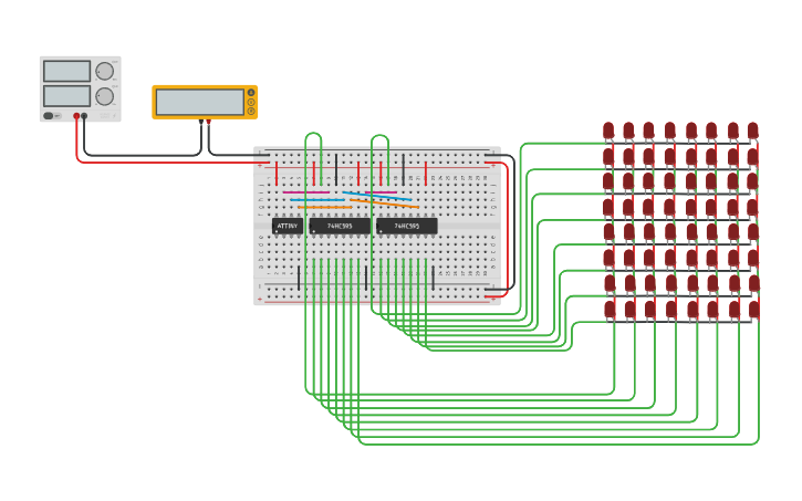 Circuit design 8x8 LED Matrix - Tinkercad