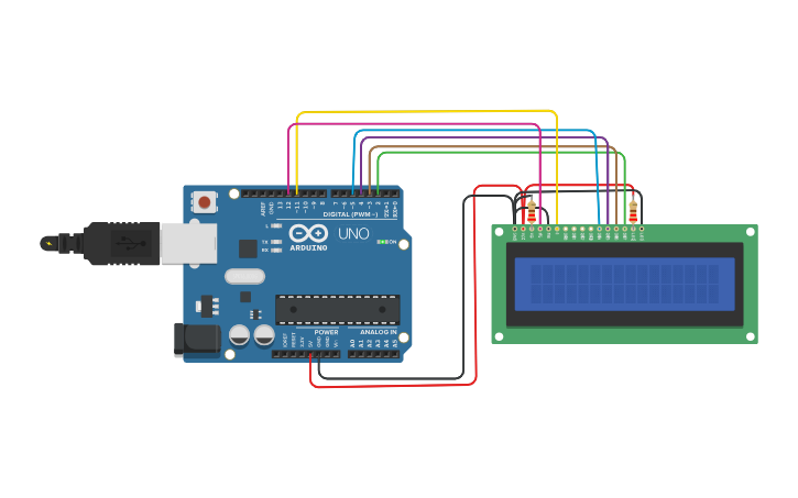 Circuit design Affichage sur un Ecran LCD - Tinkercad