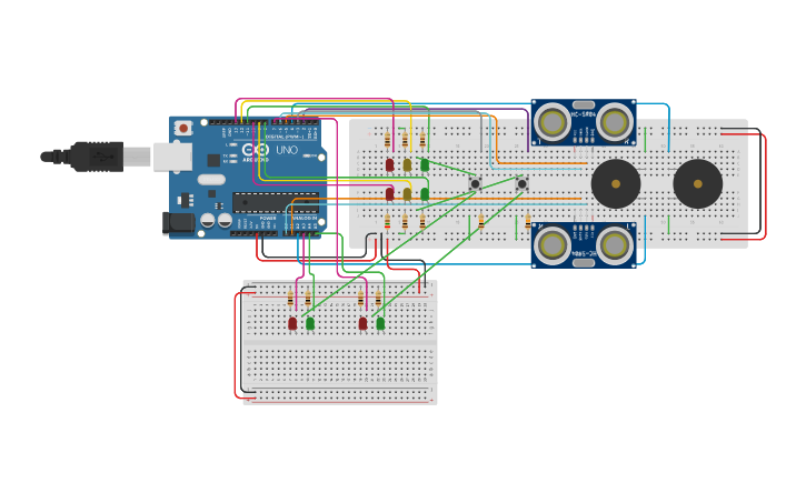 Circuit design Traffic light | Tinkercad