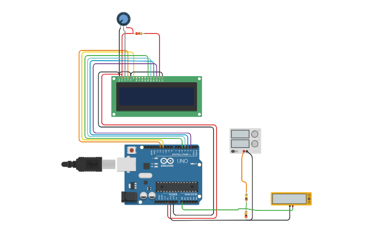 Circuit design Basic Arduino Digital Voltmeter by XMAKER - Tinkercad